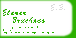 elemer bruchacs business card