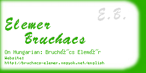 elemer bruchacs business card